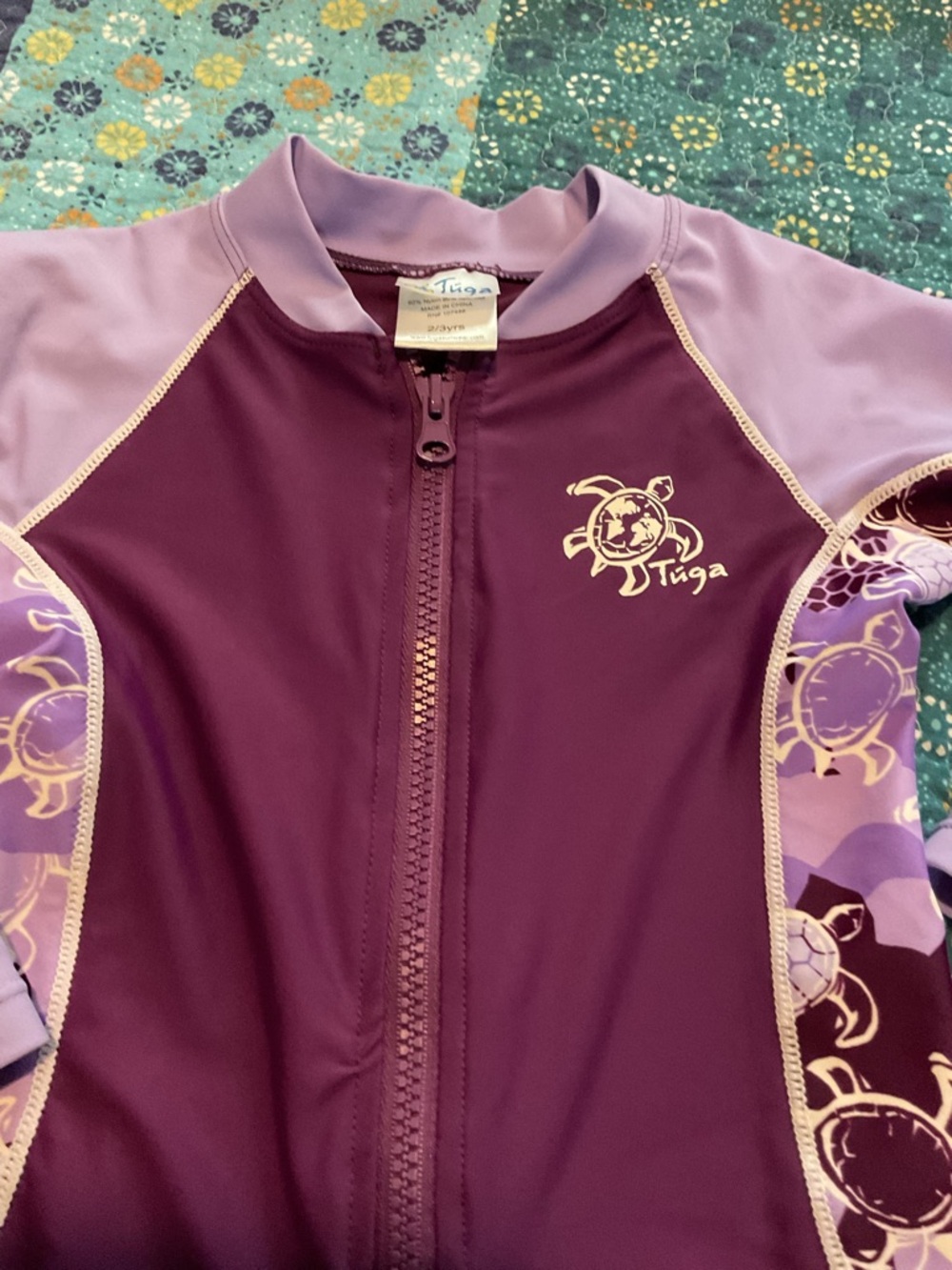 Tuga Sunsuits purple sea turtle sunsuit swim size 7/8
